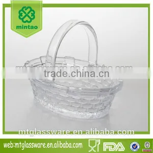 Fancy Eastern Glass Basket With Handle thumbnail-1