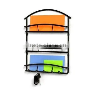 European Wall Mount Letter Holder, Black thumbnail-1