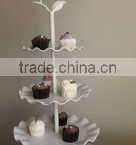 White Colour Metal Wedding Floor Cake Stand thumbnail-1