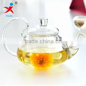 Eco-friendly Heat Resistant New Designed Glass Tea Pot Transparent Coffee Pot thumbnail-1