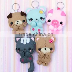 Hot New Bestselling Product Wholesale Handmade Felt Gumball Delight Polka Animal Felt Plush Keychain Made in China thumbnail-1