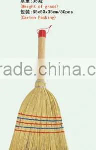Short Wood Handle Corn Broom thumbnail-1