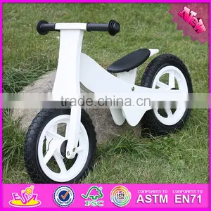 2016 New Design White Funny Children Wooden Balance Bike Without Pedals W16C154 thumbnail-3