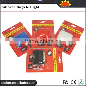 Colorful Shell 7 LED 3*AAA Multi-function Strobe Light on Bike Safety Silicone Bicycle Front Rear Wheel Light thumbnail-3
