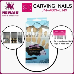 3D Natural Carving Matt Design False Nail Tips thumbnail-5