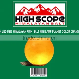 USB MINI HIMALAYAN Pink Salt Organic Lamp Globe Shape Use With Computer thumbnail-1