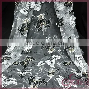 Lily Embroidered Mesh Swiss Lace Fabric, Sequin Bridal Lace Fabrics for Dress thumbnail-1