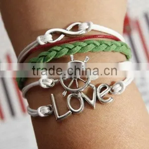 New Design Hot High Grade Jewelry Letters Leather Bracelet for Women thumbnail-4