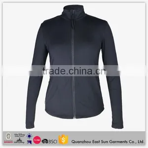 OEM Plain Black Classic Casual Clothes Wholesale Fitness Running Custom Made Softshell Jackets For Women thumbnail-1