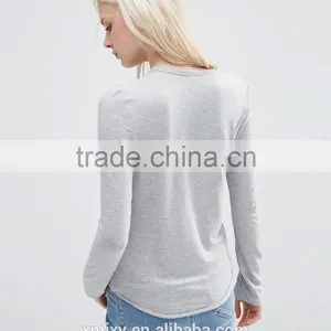 2016 Hot Sale Women Blank Long Sleeves Girls Favorite T-shirt thumbnail-2