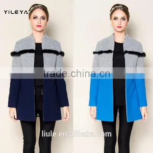 Drop Shipping Service Elegant Designed Winter Trench Coats Women 2015 With Decoration thumbnail-1