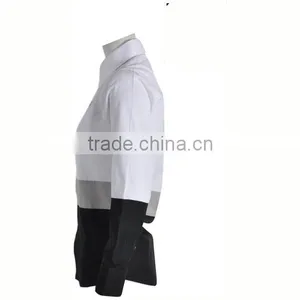 Wrinkle Free CVC Fabric Custom Designer Logo Printing for Men White Short Sleeve Shirt thumbnail-3