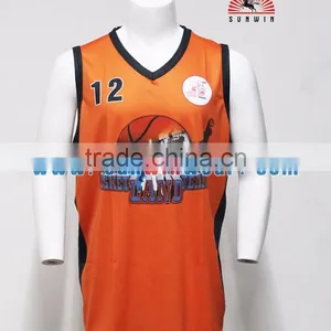2016 Best Sublimation 100% Polyester Basketball Jersey Custom Logo Design Latest Basketball Jersey thumbnail-3