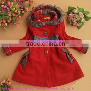 Classic Warm Children Woolen Coat With Hoody thumbnail-2