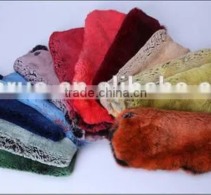 8 Colors Top Quality Dyed Color Wholesale Prices Rex Rabbit Skin Fur Carpet Chinchilla Rex Rabbit Fur Blanket thumbnail-4