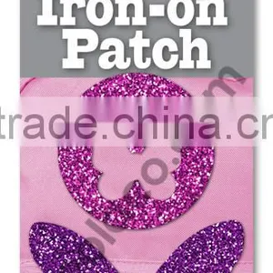 Mini Glitter Iron on PU Patches Heat Press Patches for Clothing thumbnail-1