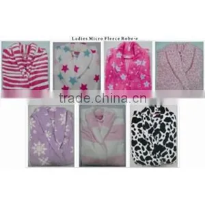 Winter Thickness Various Printed Coral Fleece Bathrobe for Ladies thumbnail-1