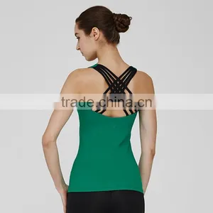 Green Fitness Gym Vest Lightweight Racerback Spaghetti Strap Cami Yoga Tank Top Women thumbnail-4