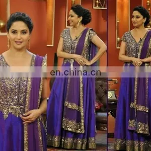 Purple Anarkali Suit thumbnail-1