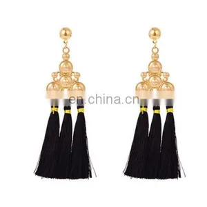 Fashion Jewelry Bohemian Earring Women Long Red Tassel Fringe Dangle Earring thumbnail-6