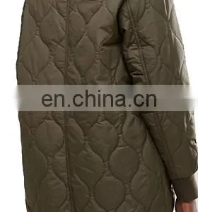 Chinese Manufacturer Padded Quilted Longline Bomber Jacket thumbnail-5