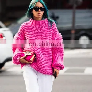 Super Chunky Handmade Knit 100% Merinol Wool Sweater thumbnail-1