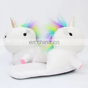 Hot Selling Unicorn Design Plush Soft Animal Slippers thumbnail-6