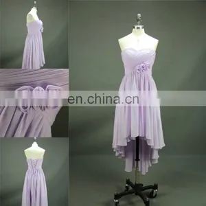 Handmade Flower Cheap Bridesmaid Dresses Wholesale Short Chiffon Gilrs Beach Bridesmaid Dress thumbnail-1