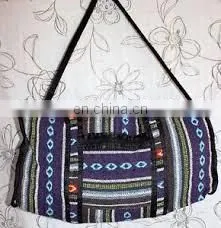 Handmade Neon Hand Woven Cotton Backpack Crossbody Bag Vegan Duffle Bag Gym Bag Luggage Suitcase Travel Bag Weekender Carry-On thumbnail-1