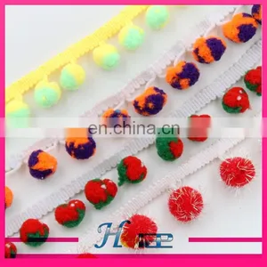 Fashion 2cm Width Colorful Tassel Fringe Pom Pom Trim for Clothing Hea189 thumbnail-5