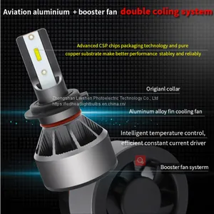 9007 HB5 6000LM CSP LED Headlight Conversion Kit, Hi/Lo Beam Headlamp, Dual Beam Head Light, Halogen Head Light Replacement, 6500K Xenon White, 1 Pair- 1 Year Warranty thumbnail-4
