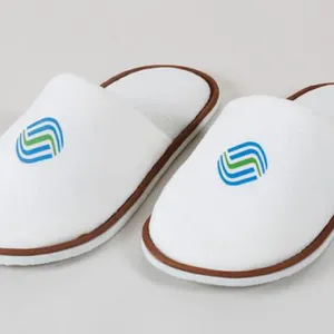 Hotel Collection White Closed Toe Waffle Weave Spa Slippers thumbnail-1