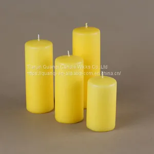 Home Decoration Cotton Wick Paraffin Wax Unscented White Pillar Candle Factory thumbnail-3