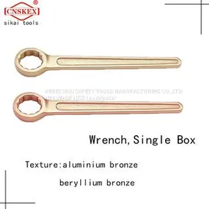 Safety Sparkless Explosion-proof Tool Explosion-proof Straight Handle Single Head Spanner is Made of Aluminum Bronze Beryllium thumbnail-3