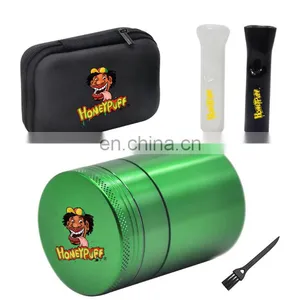 HQP-XJ08 HongQiang Customize Logo Smoking Set With Cleaning Brush 2pcs of Glass Tips and 1pc Metal Herb Grinder thumbnail-4