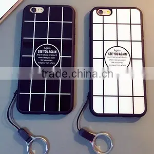 Soft Protective Silicone Phone Case /Mobile Phone Cover,write Black Square Grid Pattern thumbnail-1
