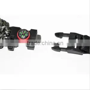 (10 Pack) Paracord Buckle Clasps w/ Whistle Compass Flint Fire Starter Bracelets thumbnail-3