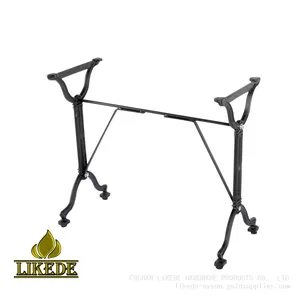 Classic Cross Legs Cast Iron Furniture Table Base & Frame Double Design Living Room Workshop Laundry Hospital Home Office Use thumbnail-1