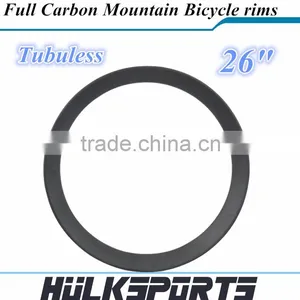 Full Carbon Hookless 26er Width 100mm Tubuless Bike Rim Fiber Mountain Bicycle Rims Bicicleta Carbon Rims thumbnail-1