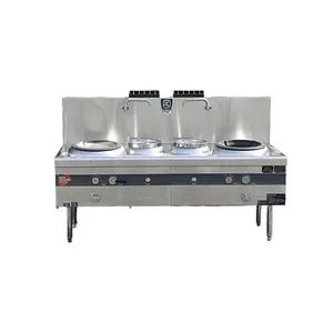 Economic External Mix Brick Series Natural Gas Double Wok & Double Warm Stove thumbnail-1