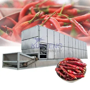 Fully Automatic Electric Heating Chili Pepper and Bell Pepper Dehydration Drying Machine Mesh Belt Conveyor Dryer EPC thumbnail-1