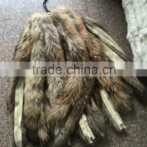 Winter Garment Shoes Accessories Real Raccoon Fur Stripes Raw Material thumbnail-1