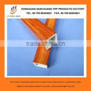 Fiberglass FRP Square Tube With Wooden Pattern for Fence thumbnail-2
