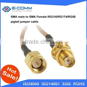 WiFi Wireless Router Antenna Extension Cable RF Feeder RP SMA Male Straight to RP SMA Female RG316/RG174/RG58 Pigtail thumbnail-6