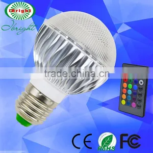 3w RGB LED Multi-color E27 Led Light Bulb With Remote thumbnail-1