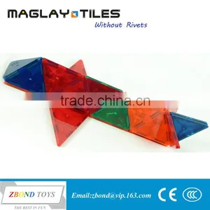 Magnet Building Tiles 60 Piece Set Clear 3D Color for Kids Quality Choice thumbnail-4
