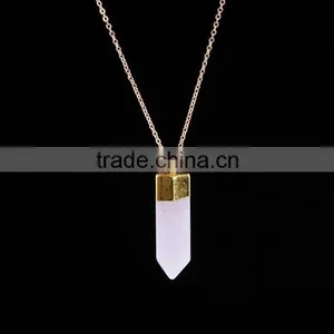2016 Trendy Hot Style Natural Stone Gold Plated Bullet Necklace SMJ0137 thumbnail-3