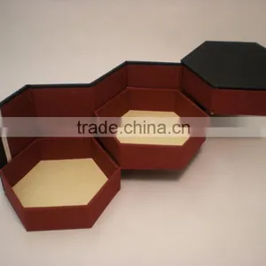 High Quality Hexagon Foldable Storage Paper Box With Lid thumbnail-1