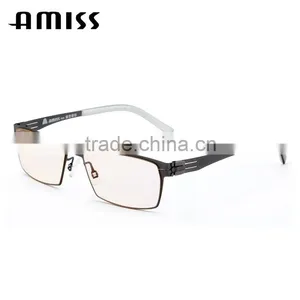 AMISS Modern Elastic Thin Stainless Steel Glasses Anti Blue Light thumbnail-1