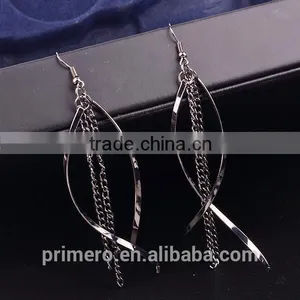 Simple Long Chain Tassel Dangle Earrings Fashion Gold Plated Designs For Women thumbnail-4